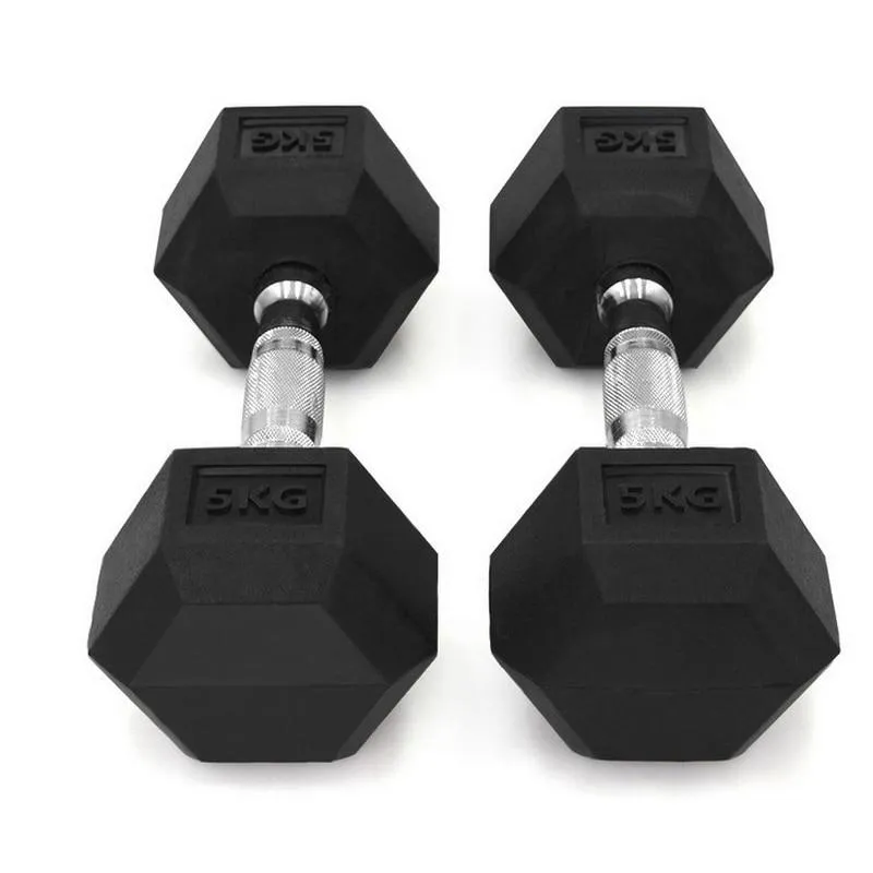 17.5kg*1pc Six Corner Fixed Dumbbells men with rubber cover, dumbbells for fitness, bodybuilding dumbbells(Single)