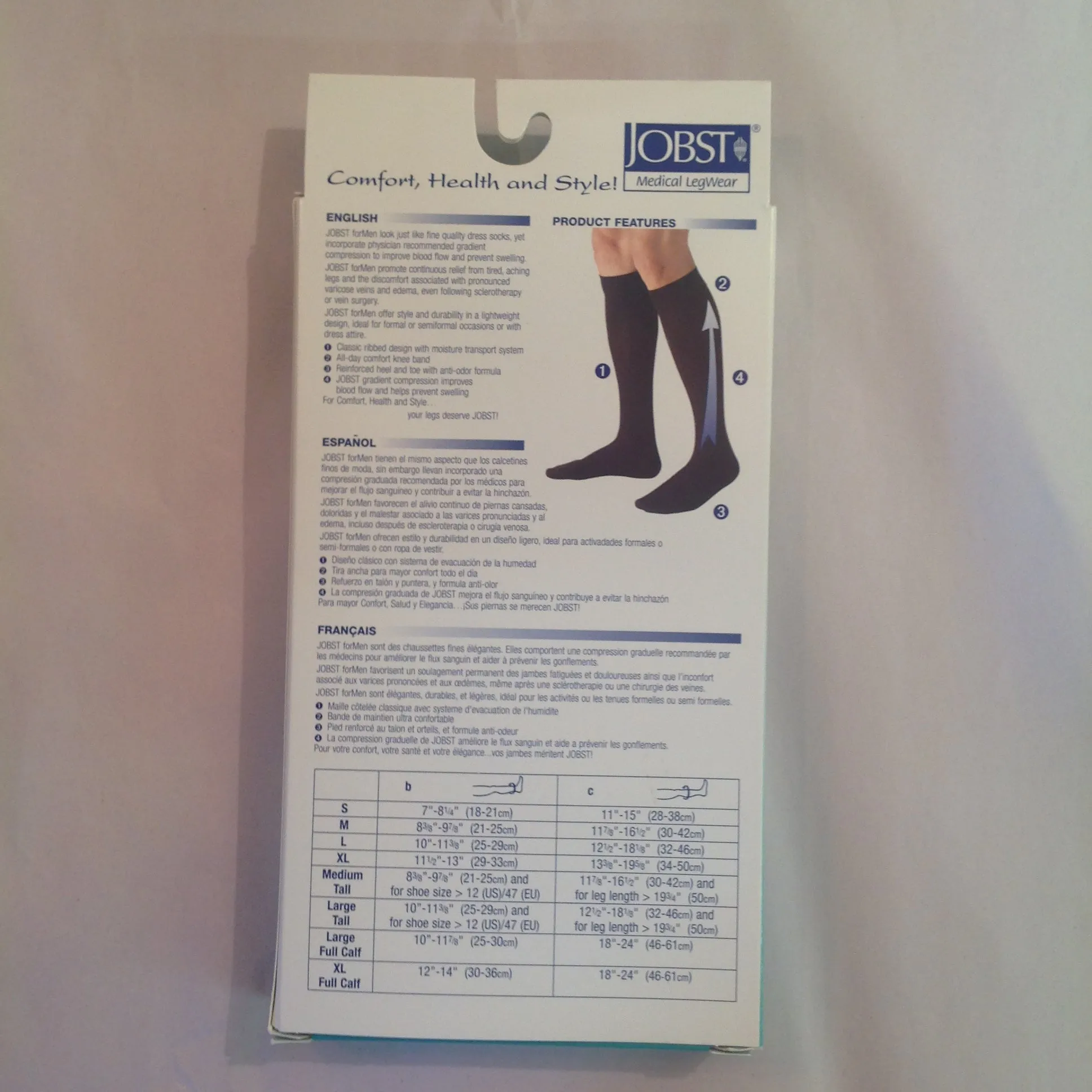2007 NOS JOBST Men's Firm Compression 20-30 mmHg Large Khaki Knee CT Medical LegWear