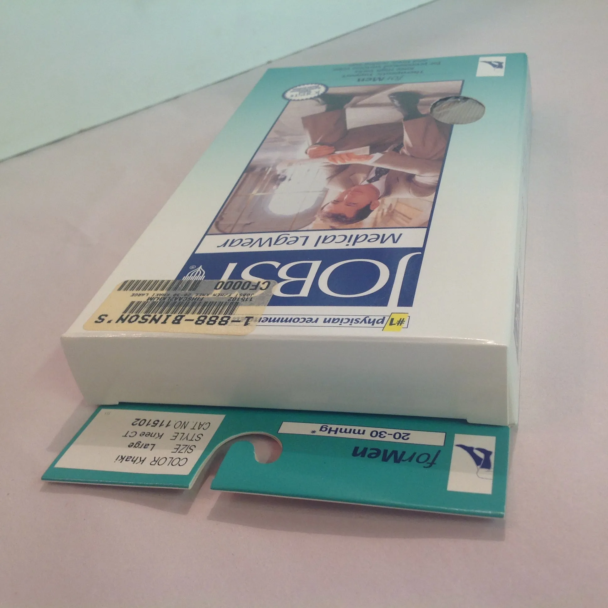 2007 NOS JOBST Men's Firm Compression 20-30 mmHg Large Khaki Knee CT Medical LegWear