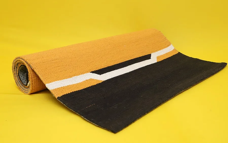 Cotton Yoga Mat - Mustard - Indic Inspirations