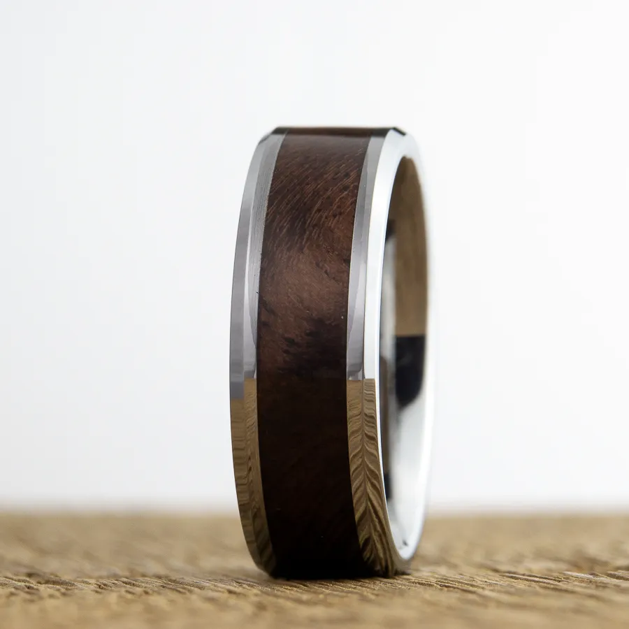 Figured Walnut tungsten ring
