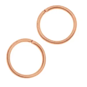 Jump Rings, Open 8mm Diameter 18 Gauge, Raw Copper (25 Pieces)