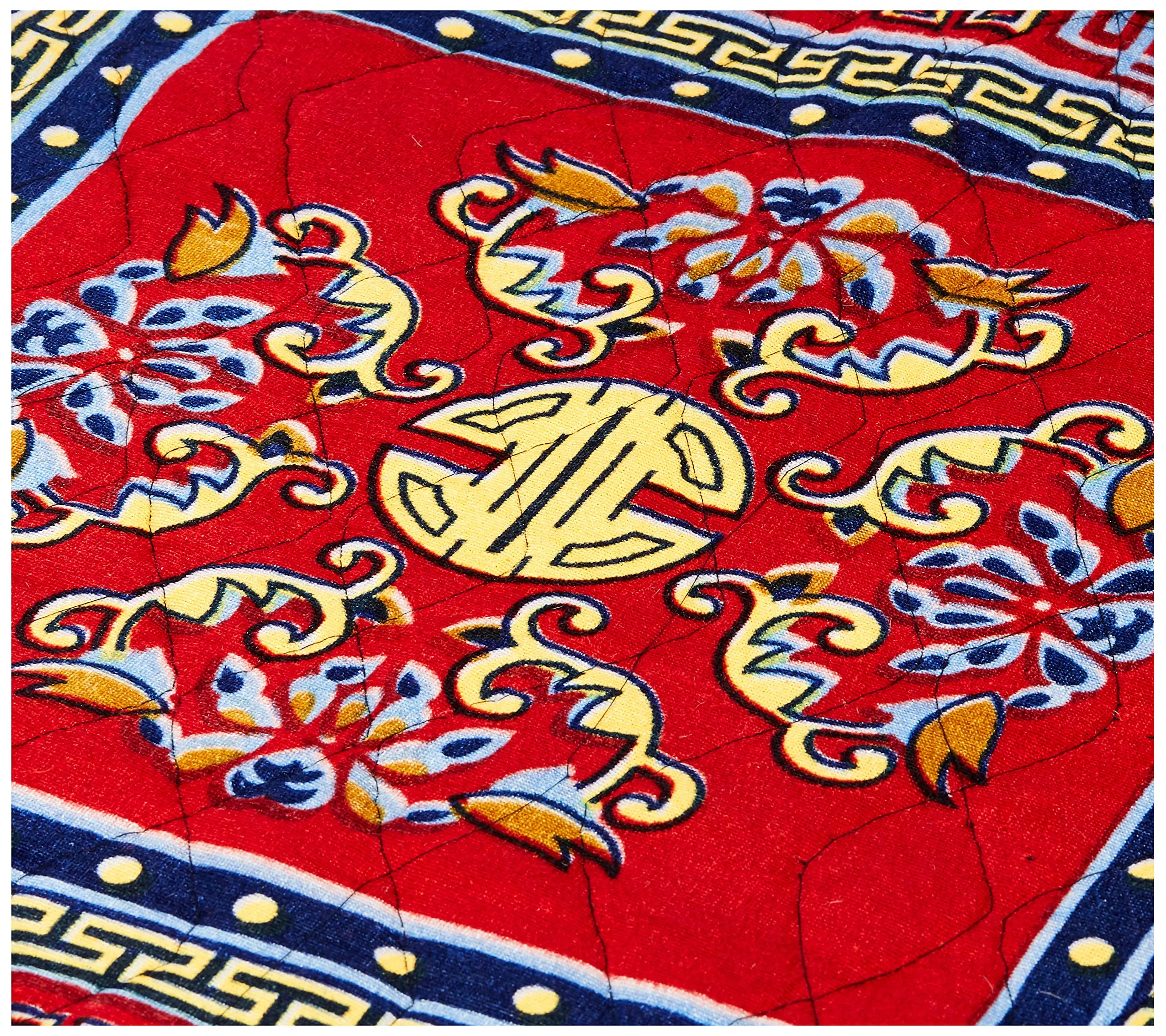 Kuber Industries Traditional Carpet/Pooja Mat|Square Shape & Soft Velvet Material|Maditation Prayer Mat|Size 60 x 60 CM,Pack of 1 (Red)
