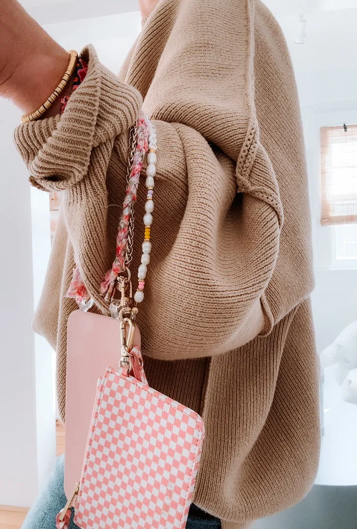 Pink Checkered Snap Wallet - Final Sale