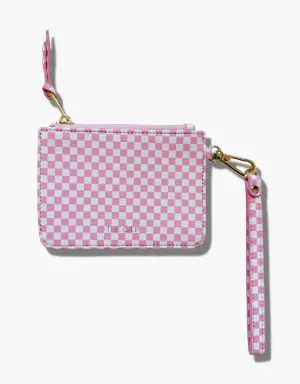 Pink Checkered Snap Wallet - Final Sale