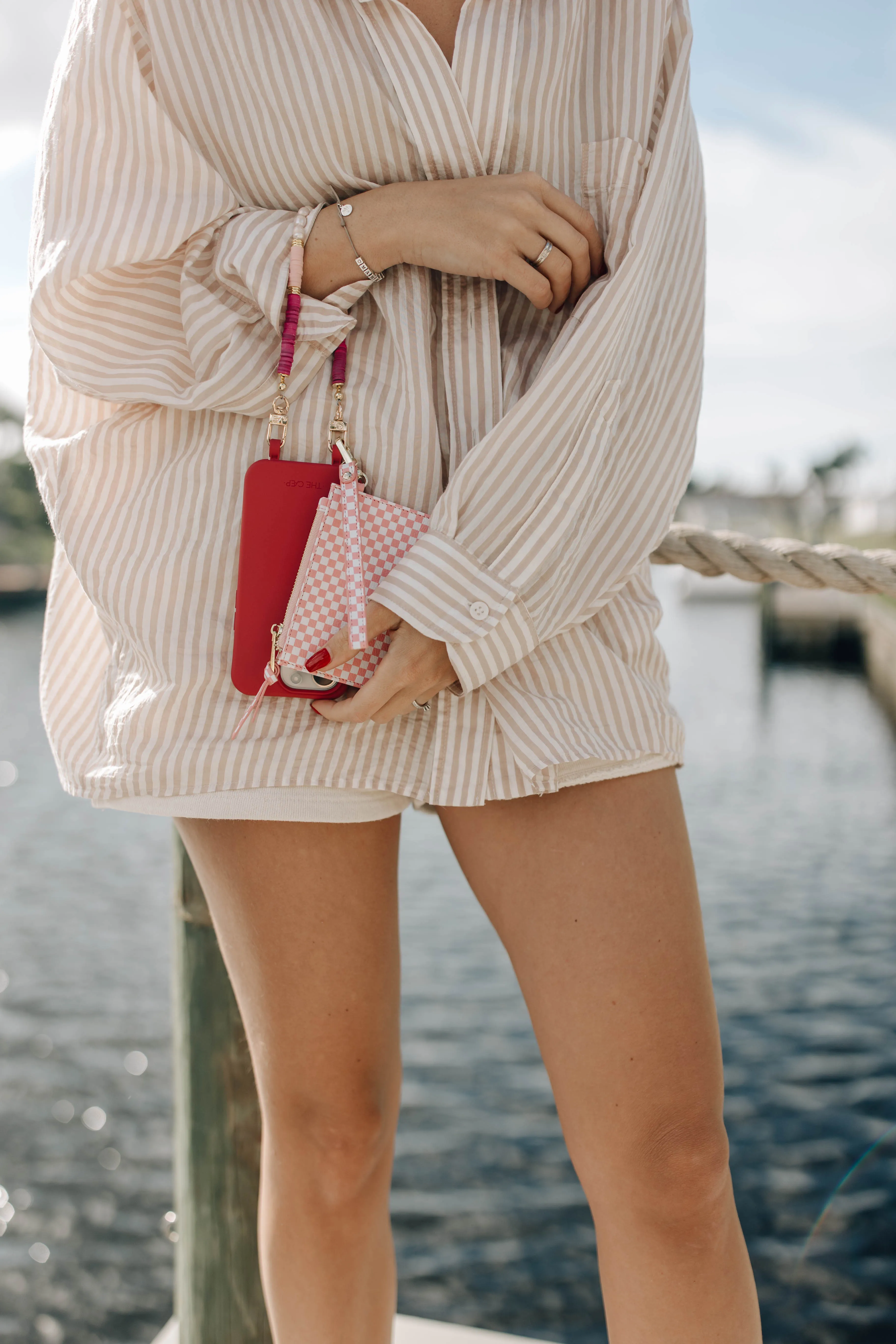 Pink Checkered Snap Wallet - Final Sale