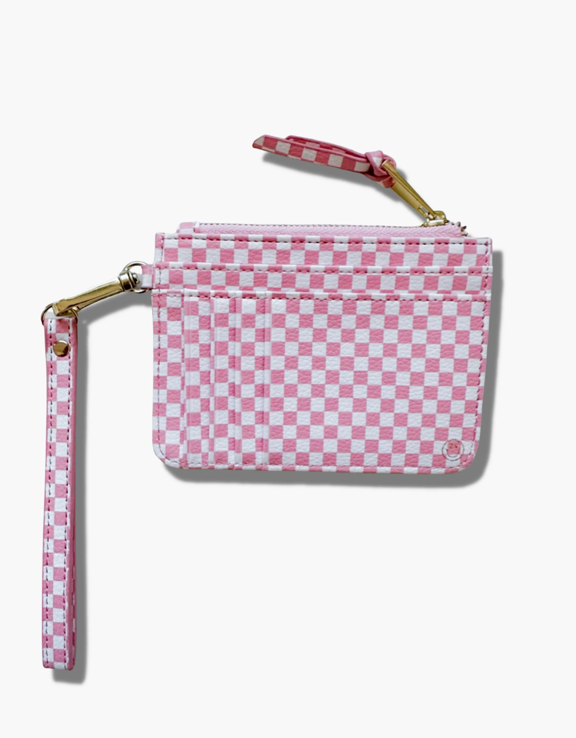 Pink Checkered Snap Wallet - Final Sale
