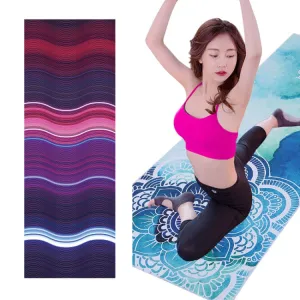 Printed Soft Yoga Mat Non-Slip Yoga Towel, Size: 185 x 65cm(Colorful Waves)