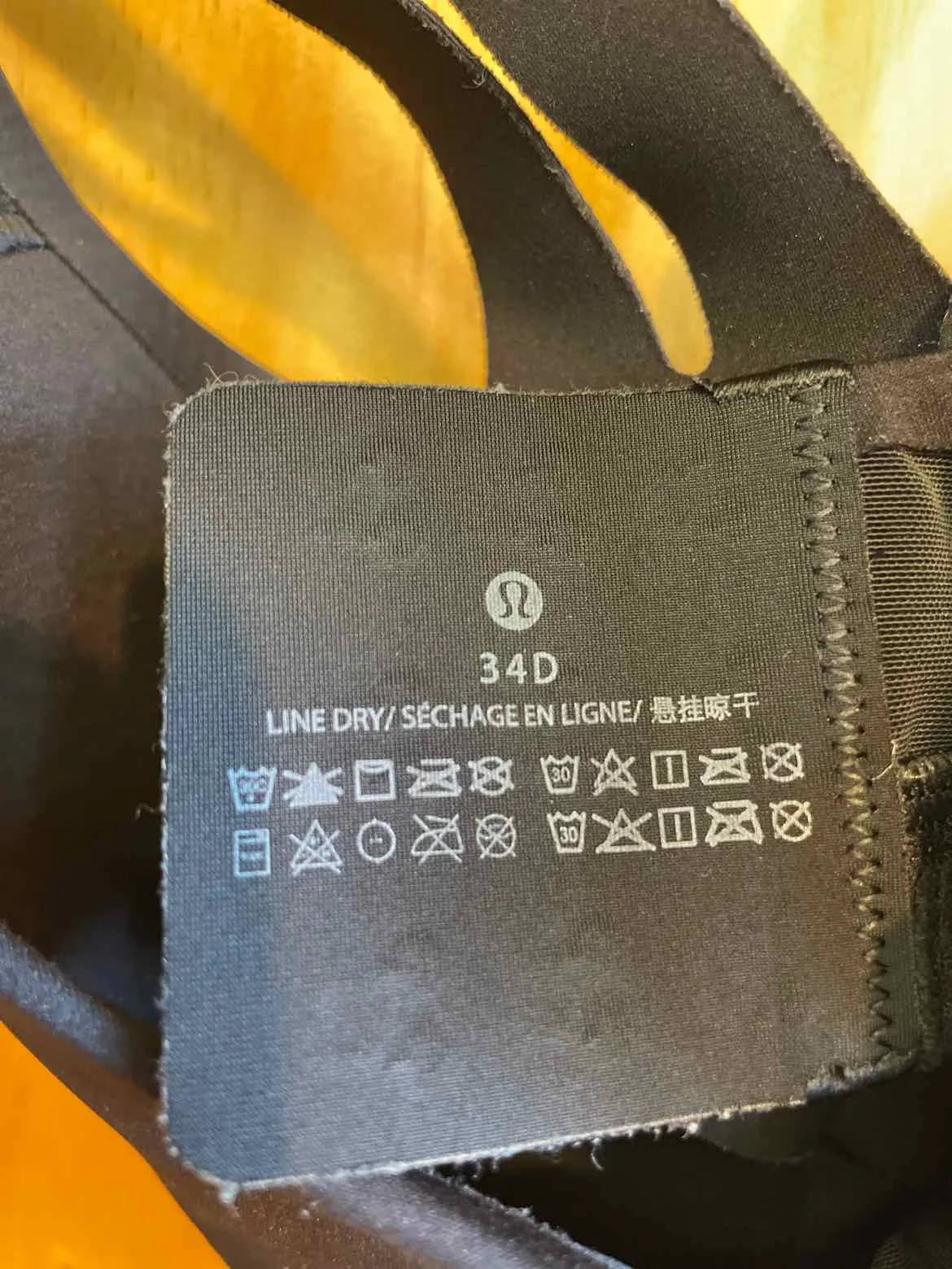 Size 34D Lululemon Black Women's Sports Bras