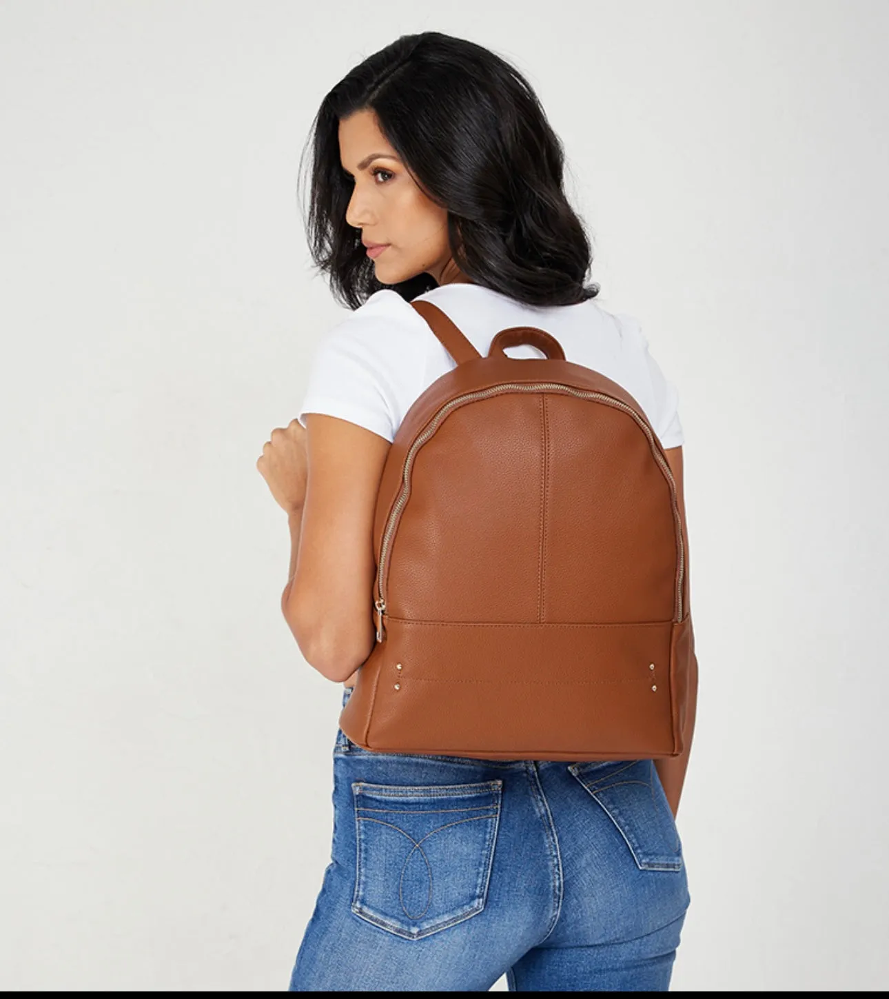 Tyra Solid Zippered Backpack